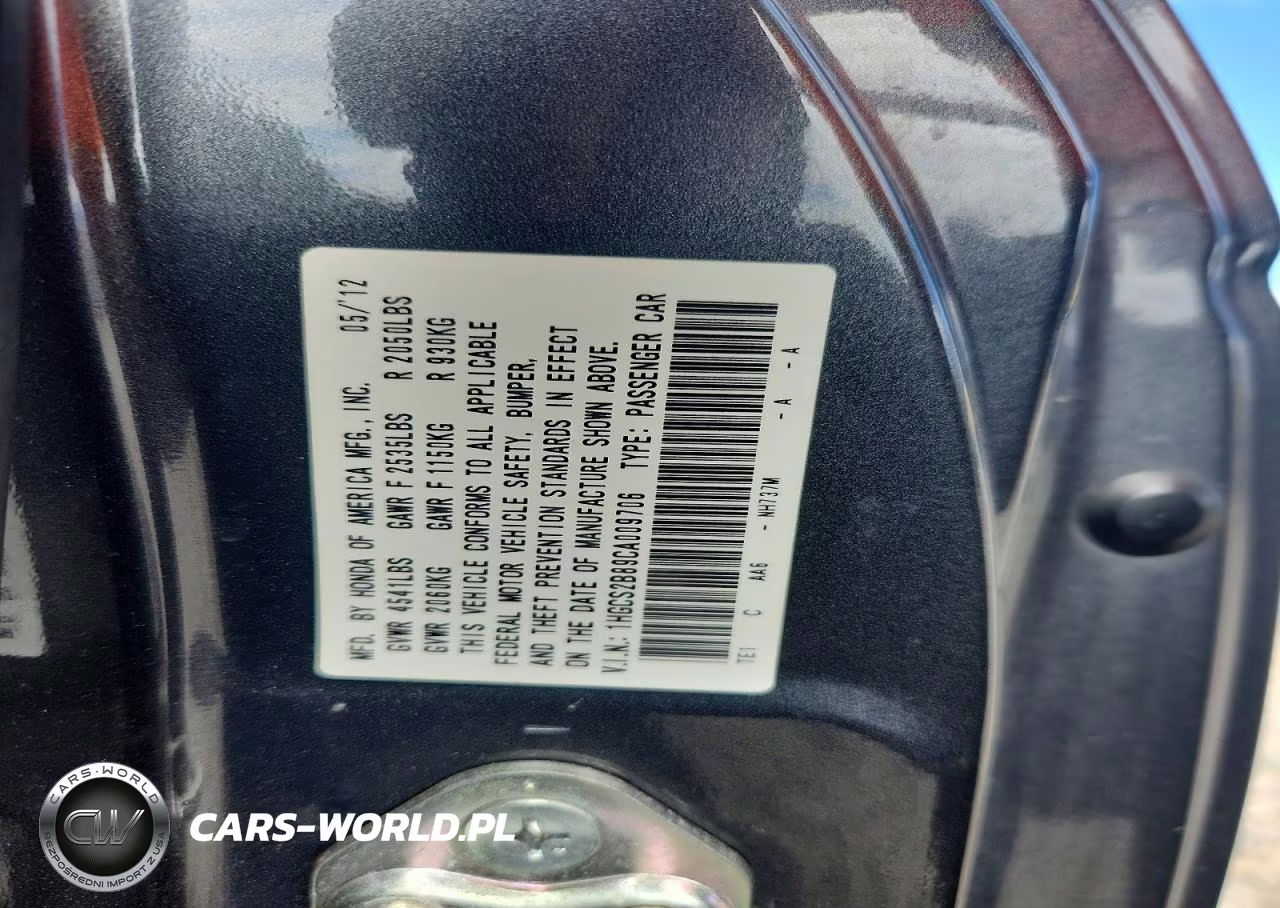 2012 Honda Accord Exl VIN:1HGCS2B89CA009706 - 12