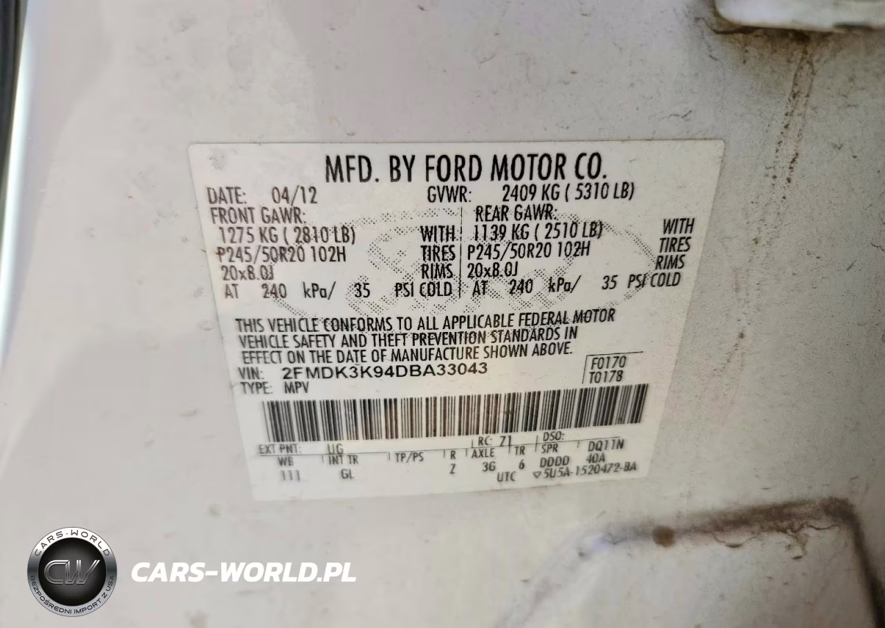 2013 Ford Edge Limited VIN:2FMDK3K94DBA33043 - 13