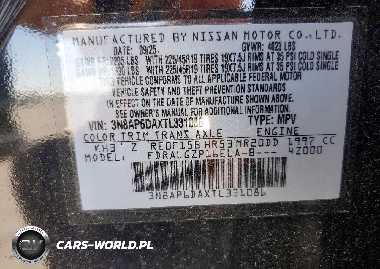 2026 Nissan Kicks Sr VIN:3N8AP6DAXTL331086 - 14