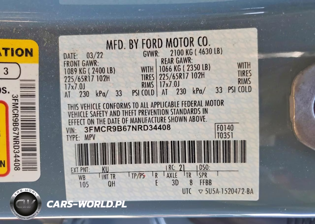 2022 Ford Bronco Sport Big Bend VIN:3FMCR9B67NRD34408 - 13