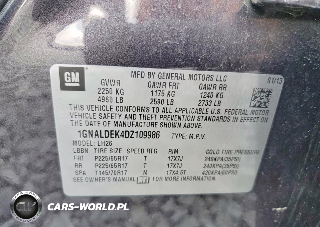 2013 Chevrolet Equinox Lt VIN:1GNALDEK4DZ109986 - 14
