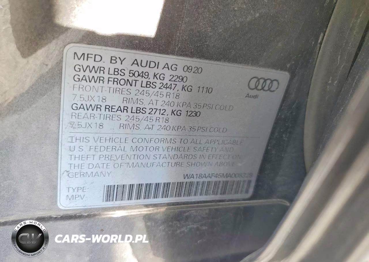 2021 Audi A4 Allroad Premium Plus VIN:WA18AAF45MA008329 - 12