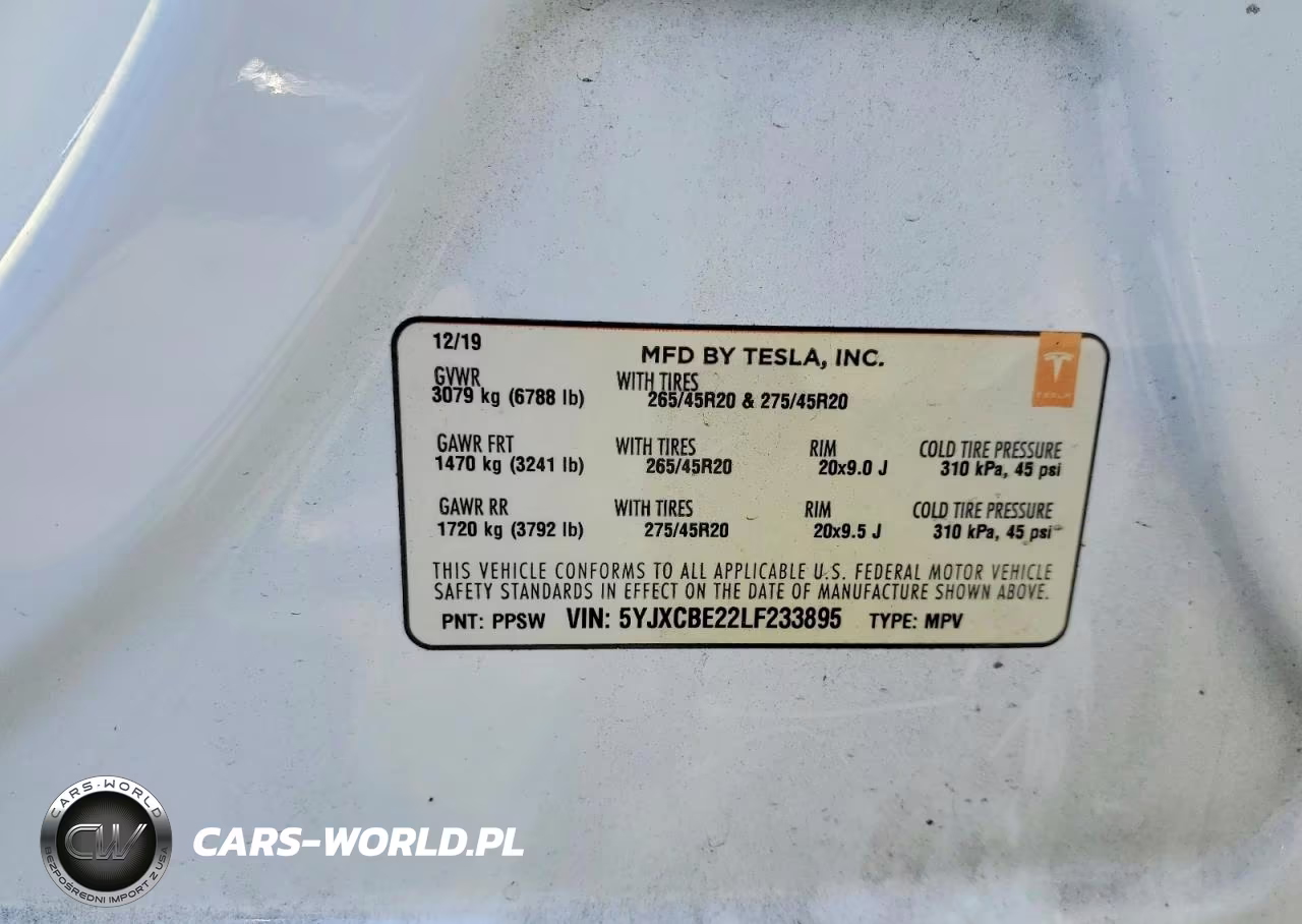2020 Tesla Model X VIN:5YJXCBE22LF233895 - 14