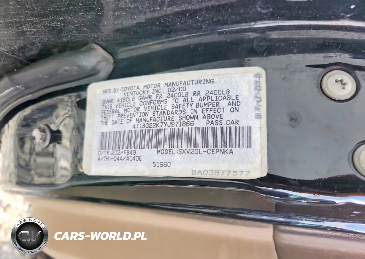 2000 Toyota Camry Le VIN:4T1BG22K7YU971866 - 13