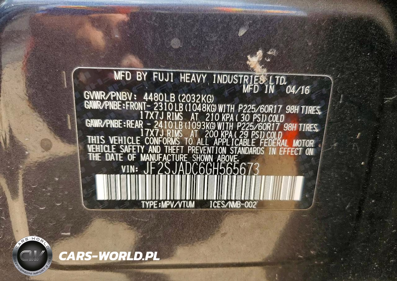 2016 Subaru Forester 2.5I Premium VIN:JF2SJADC6GH565673 - 13