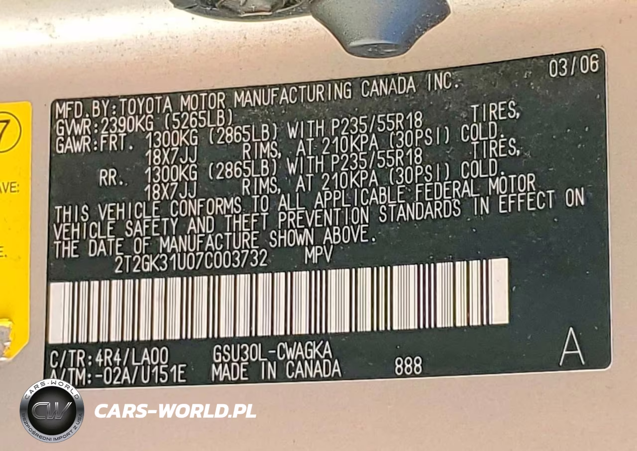 2007 Lexus Rx 350 VIN:2T2GK31U07C003732 - 13