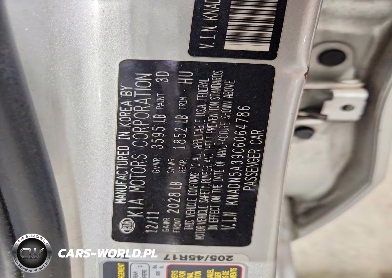 2012 Kia Rio 5-Door Sx VIN:KNADN5A39C6064786 - 12