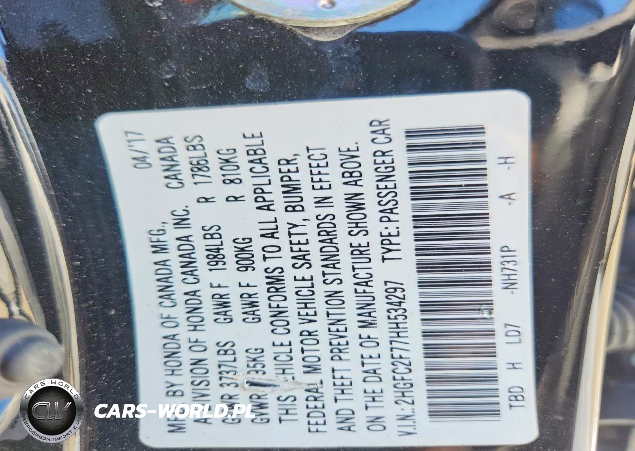 2017 Honda Civic Ex VIN:2HGFC2F77HH534297 - 12