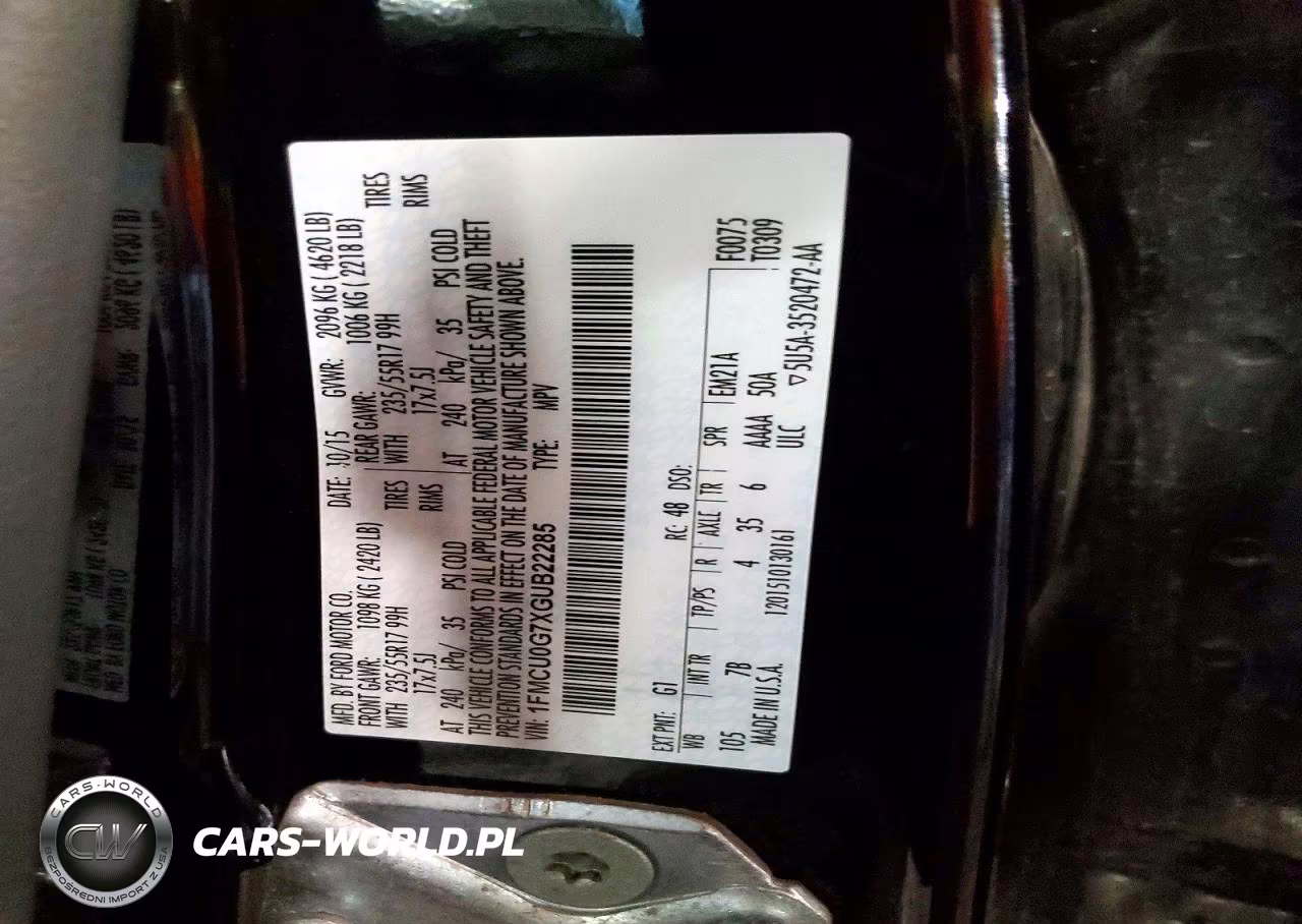 2016 Ford Escape Se VIN:1FMCU0G7XGUB22285 - 14