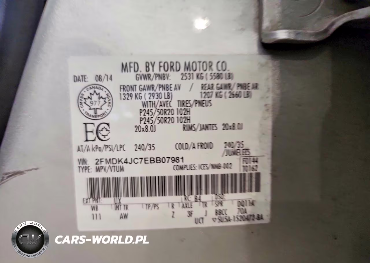 2014 Ford Edge Sel VIN:2FMDK4JC7EBB07981 - 13