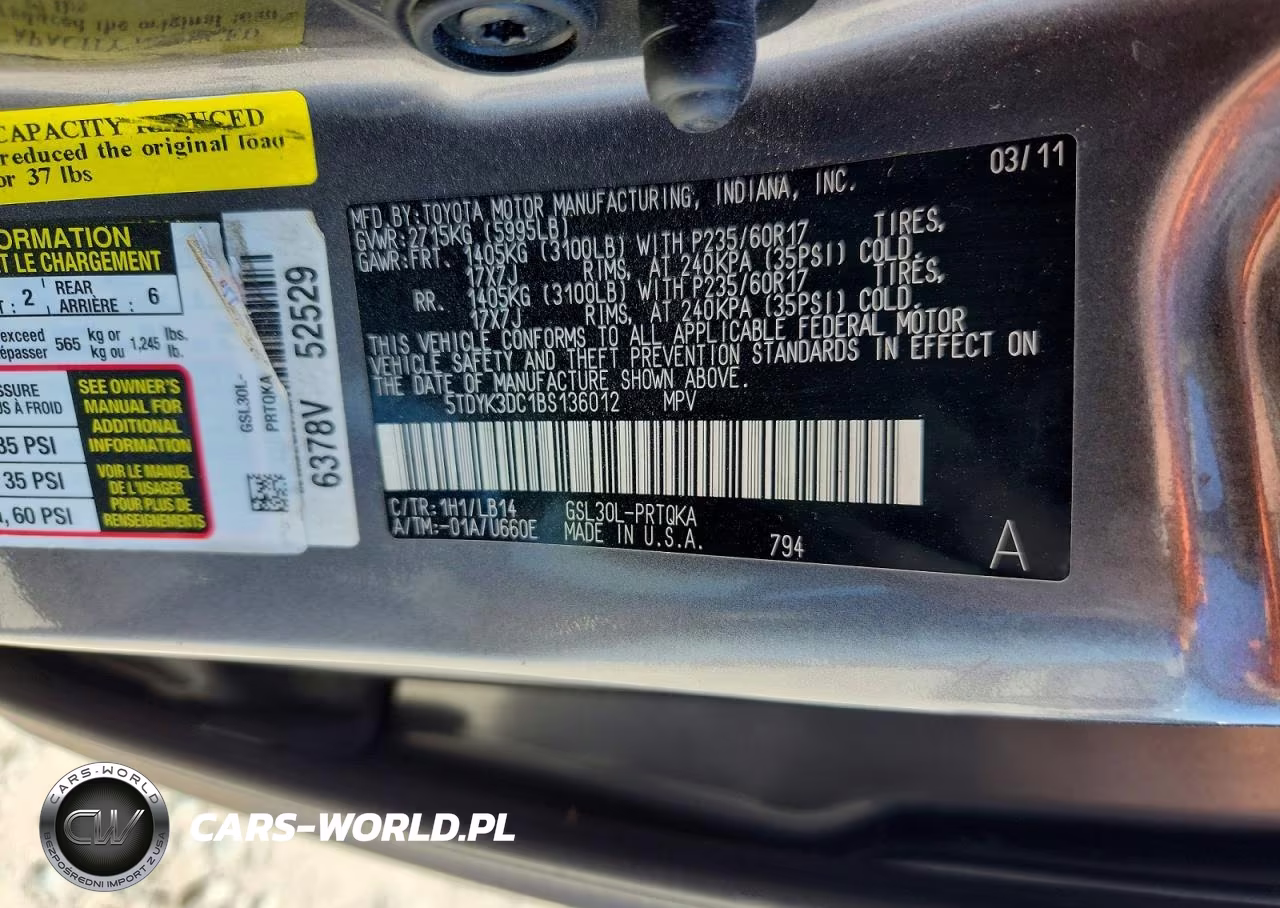 2011 Toyota Sienna Xle 8-Passenger VIN:5TDYK3DC1BS136012 - 13