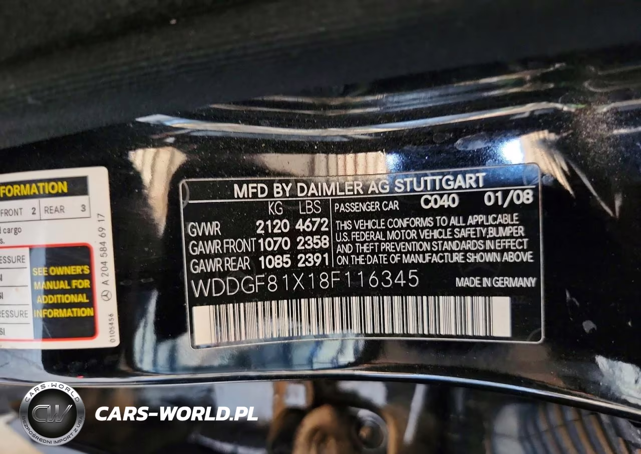 2008 Mercedes-Benz C 300 4Matic VIN:WDDGF81X18F116345 - 13