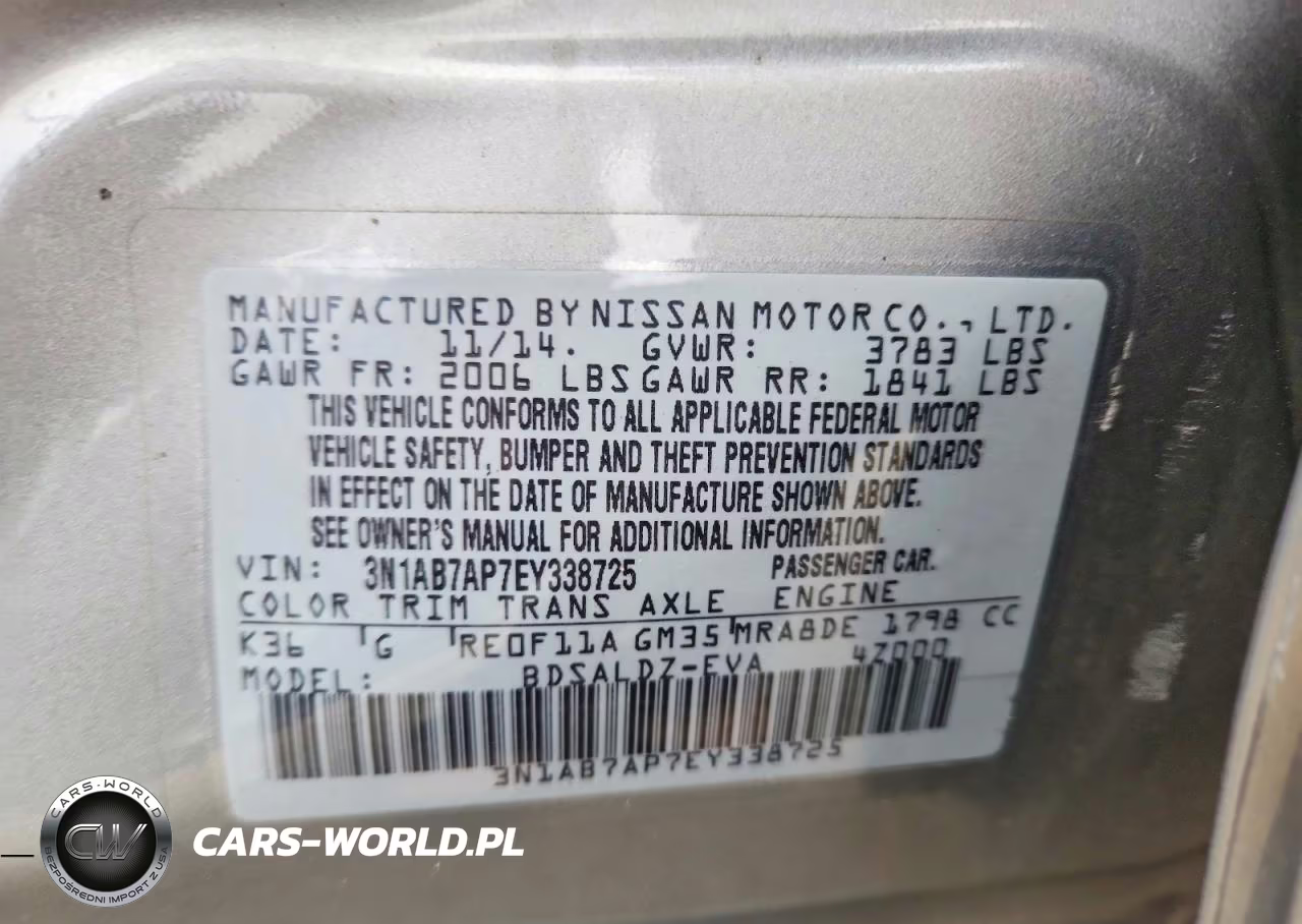 2014 Nissan Sentra Sv VIN:3N1AB7AP7EY338725 - 12