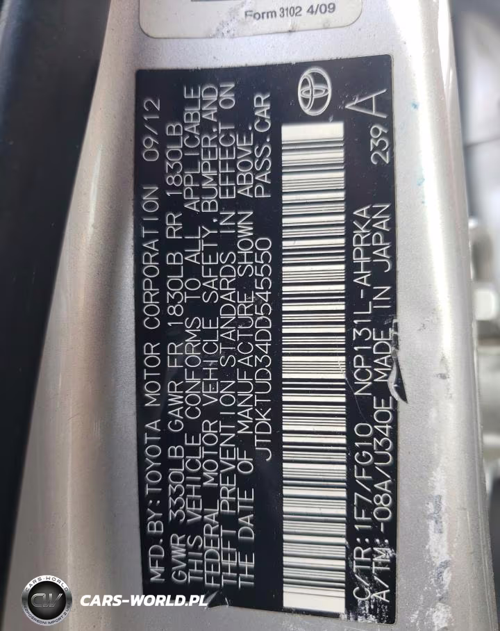2013 Toyota Yaris VIN:JTDKTUD34DD545550 - 12