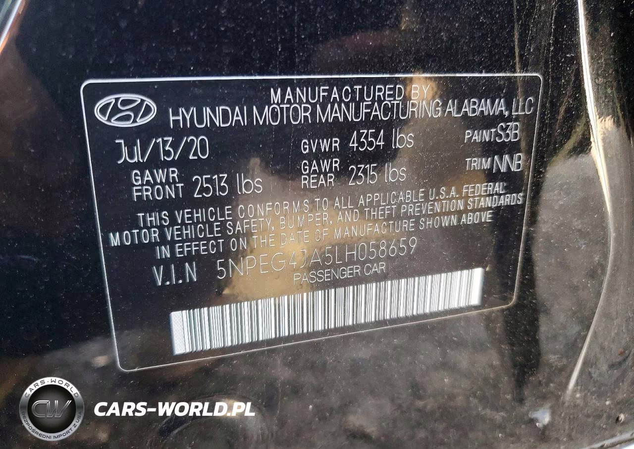 2020 Hyundai Sonata Se VIN:5NPEG4JA5LH058659 - 12