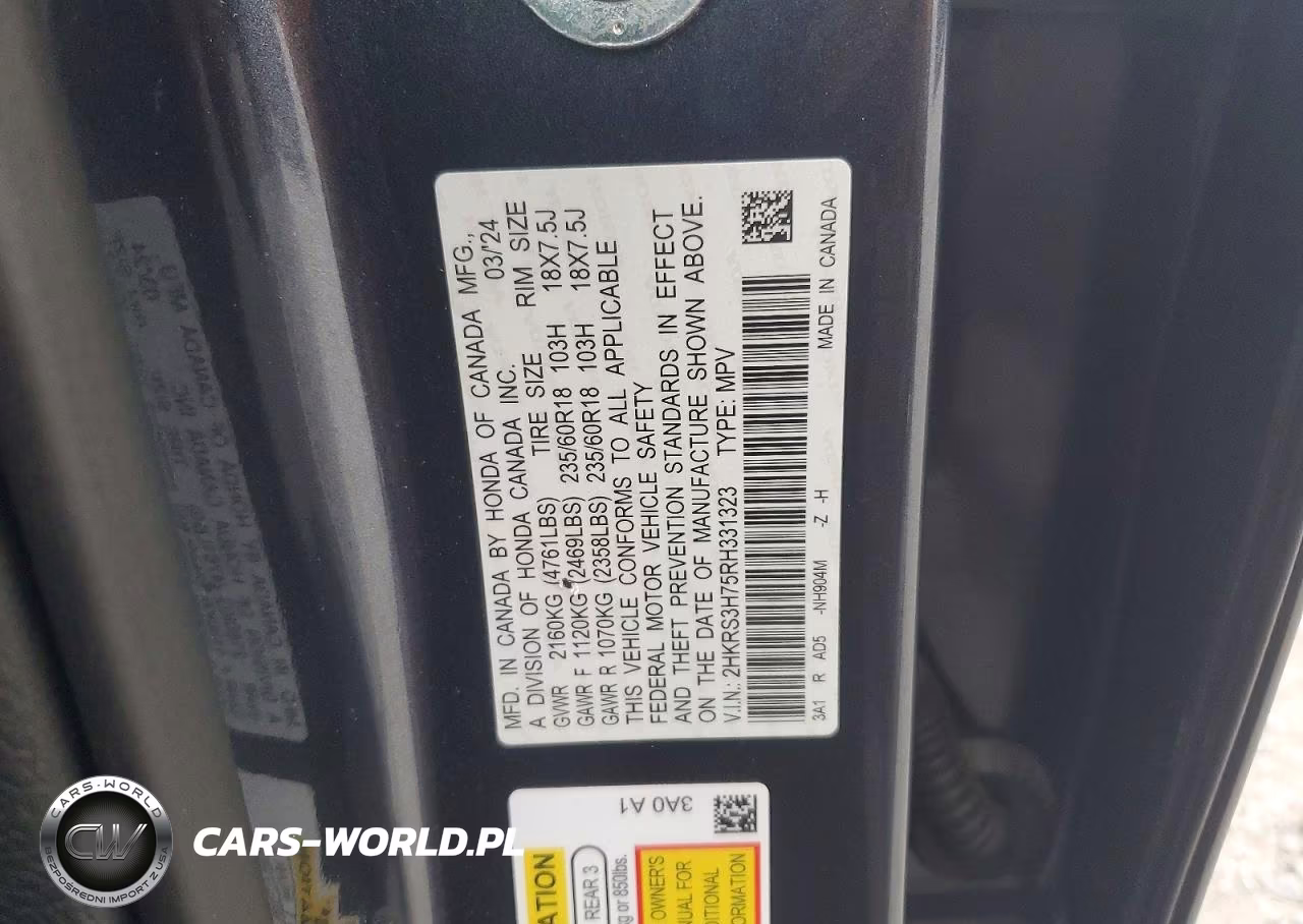 2024 Honda Cr-V Exl VIN:2HKRS3H75RH331323 - 13