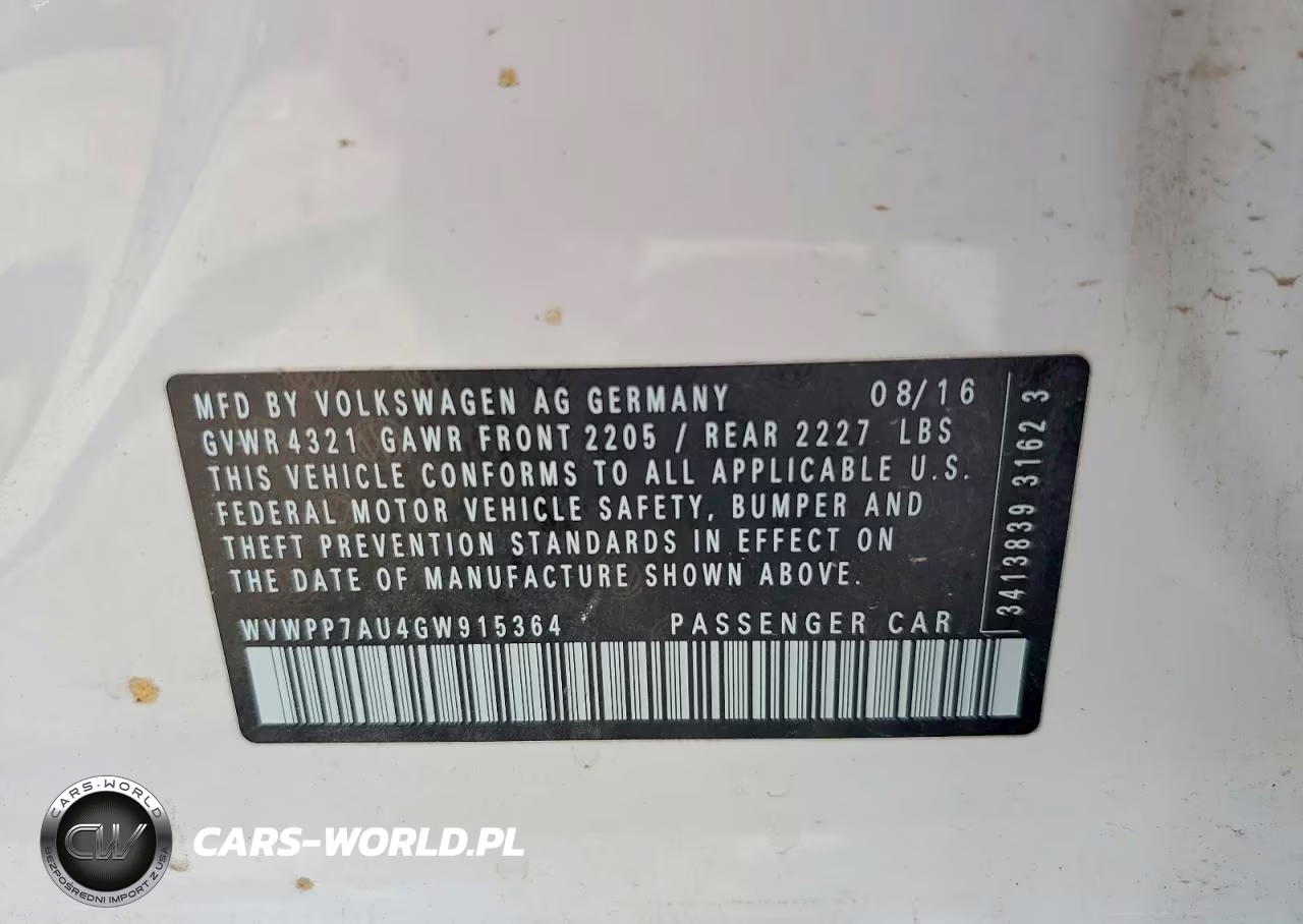 2016 Volkswagen E-Golf Sel Premium VIN:WVWPP7AU4GW915364 - 13