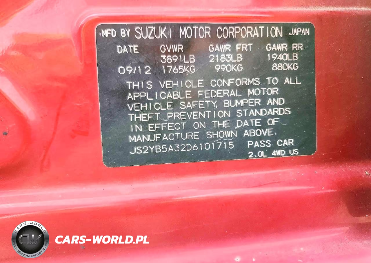 2013 Suzuki Sx4 VIN:JS2YB5A32D6101715 - 12