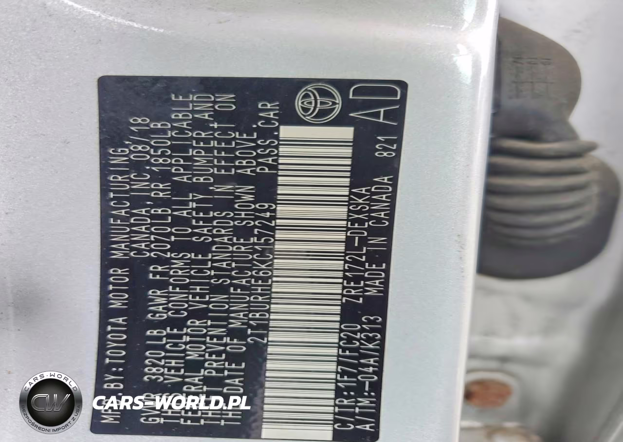 2019 Toyota Corolla Se VIN:2T1BURHE6KC157249 - 12