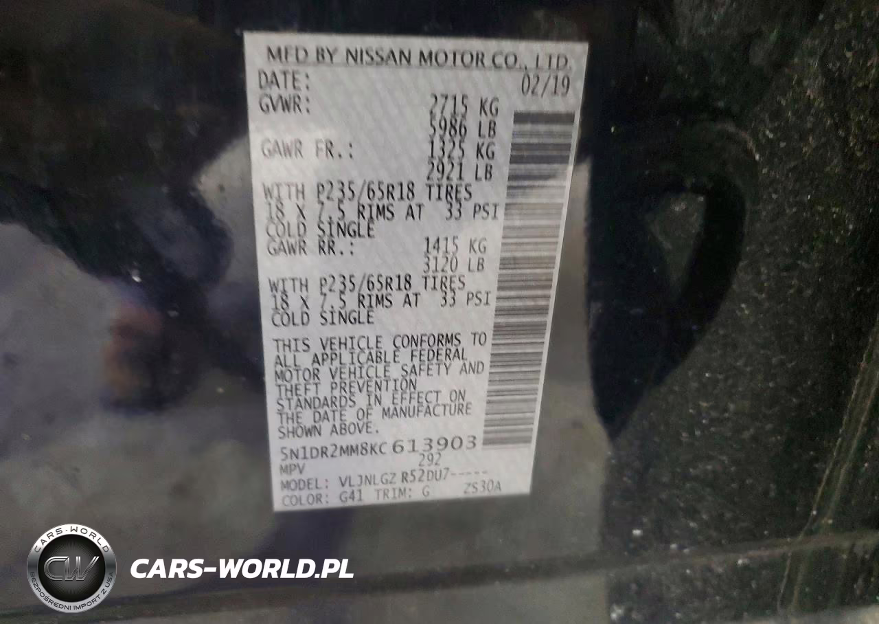 2019 Nissan Pathfinder Sl VIN:5N1DR2MM8KC613903 - 13