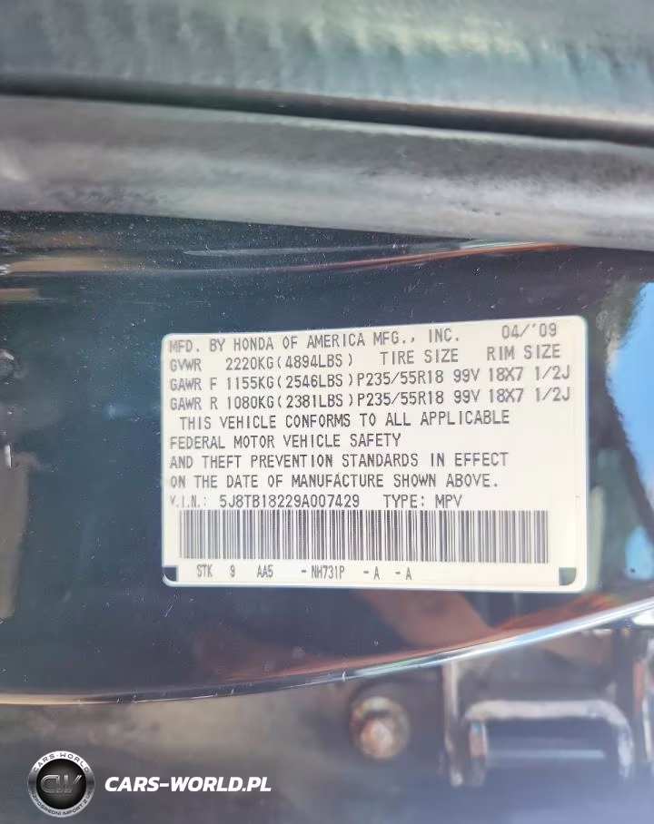 2009 Acura Rdx VIN:5J8TB18229A007429 - 13