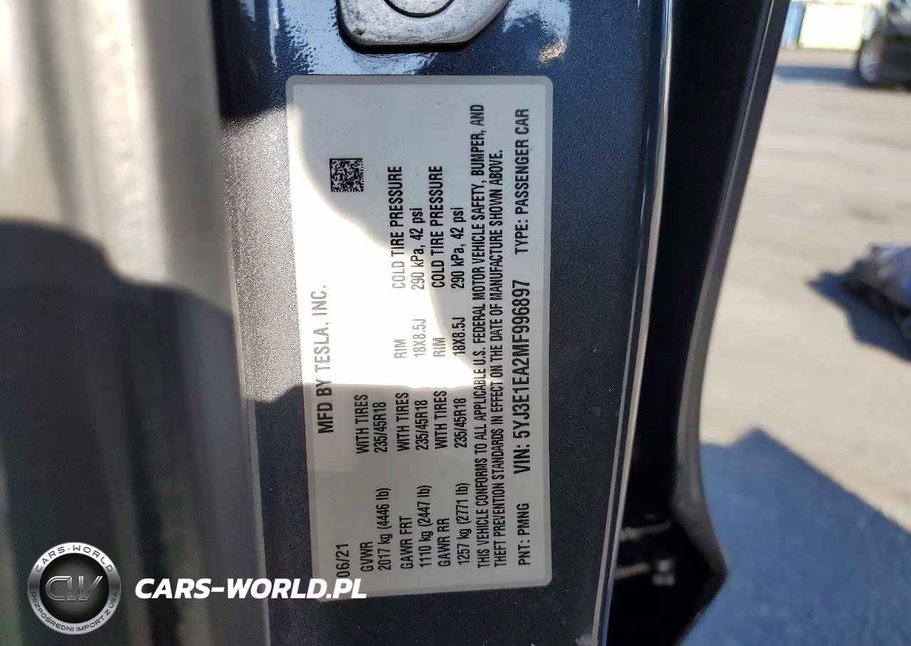 2021 Tesla Model 3 VIN:5YJ3E1EA2MF996897 - 12