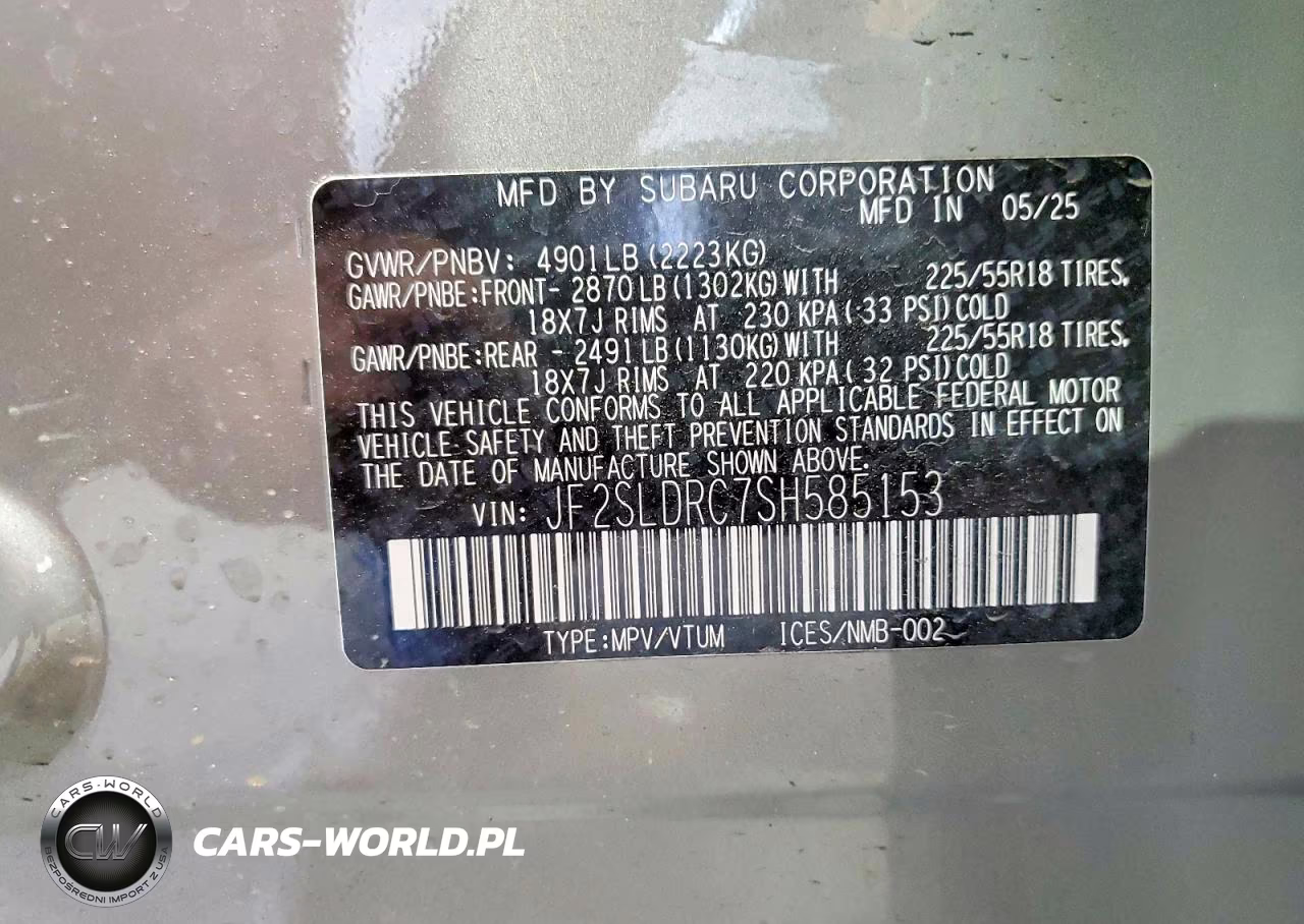 2025 Subaru Forester Limited VIN:JF2SLDRC7SH585153 - 12