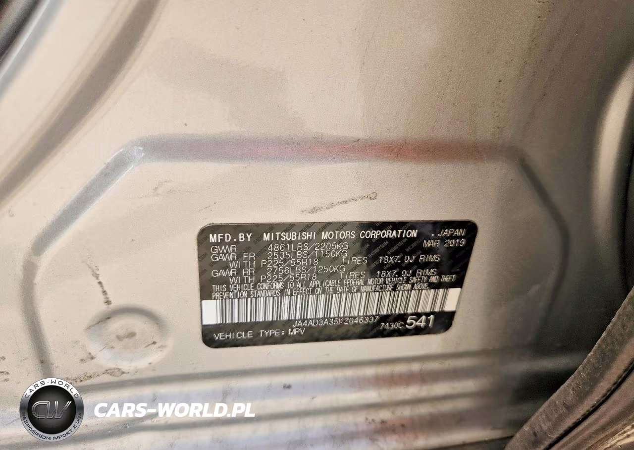 2019 Mitsubishi Outlander Se VIN:JA4AD3A35KZ046337 - 12