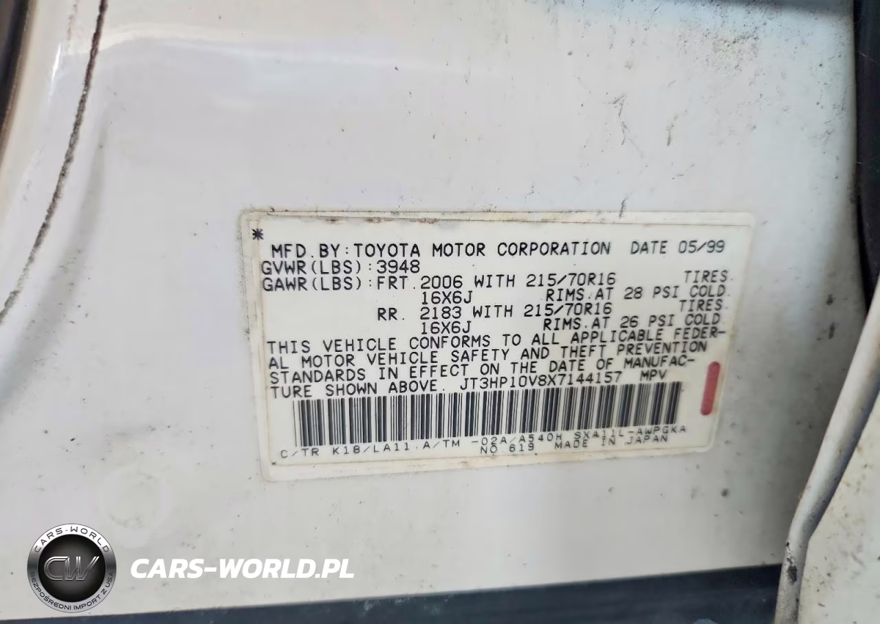 1999 Toyota Rav4 Base VIN:JT3HP10V8X7144157 - 12