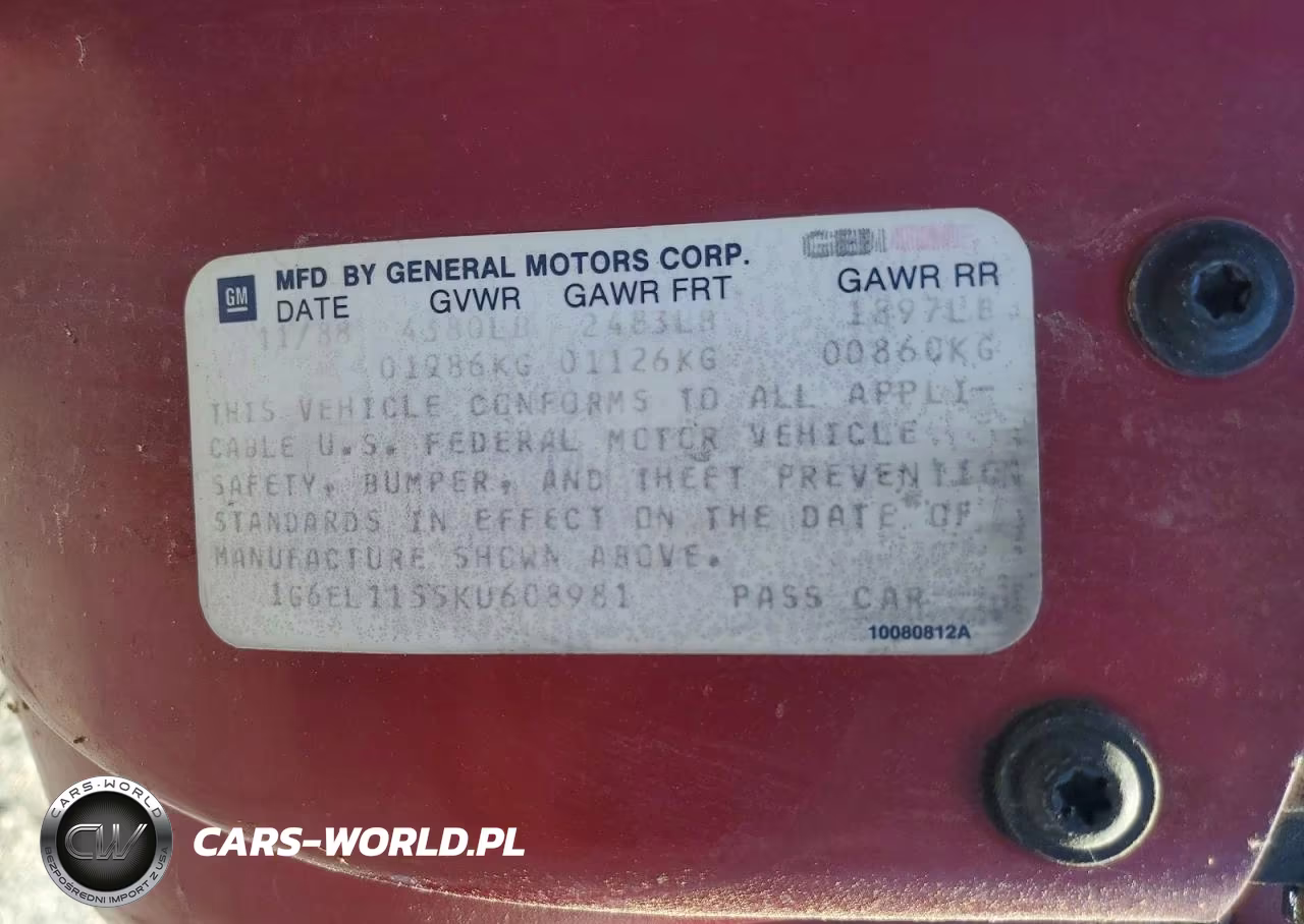 1989 Cadillac Eldorado VIN:1G6EL1155KU608981 - 12