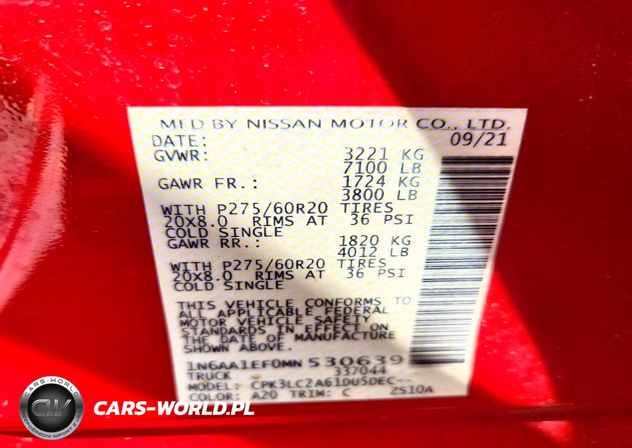 2021 Nissan Titan Sv VIN:1N6AA1EF0MN530639 - 12