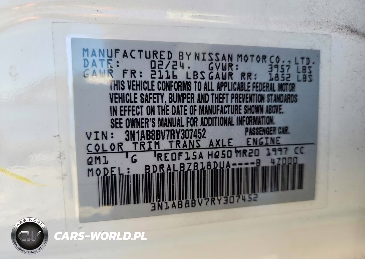 2024 Nissan Sentra S VIN:3N1AB8BV7RY307452 - 13