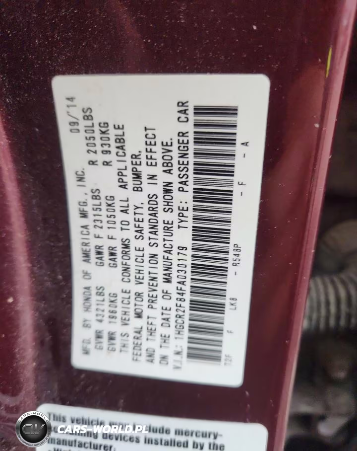 2015 Honda Accord Exl VIN:1HGCR2F84FA030179 - 12