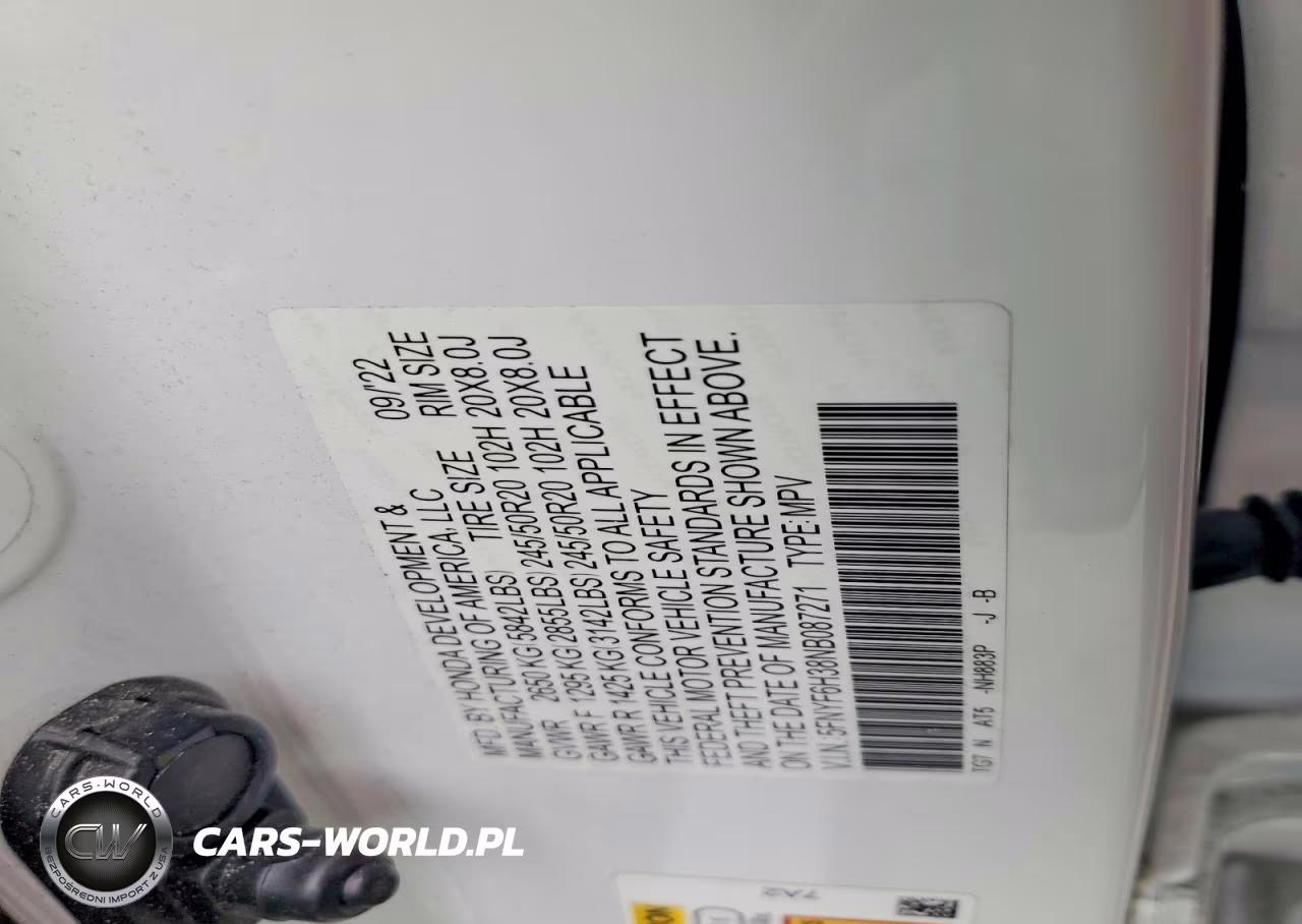 2022 Honda Pilot Sport VIN:5FNYF6H38NB087271 - 13