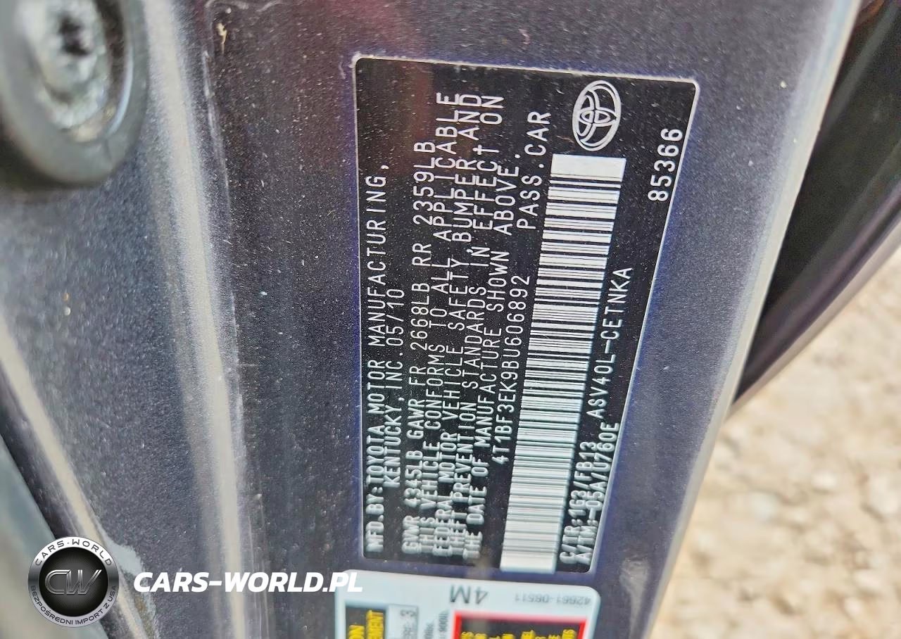2011 Toyota Camry Le VIN:4T1BF3EK9BU606892 - 12