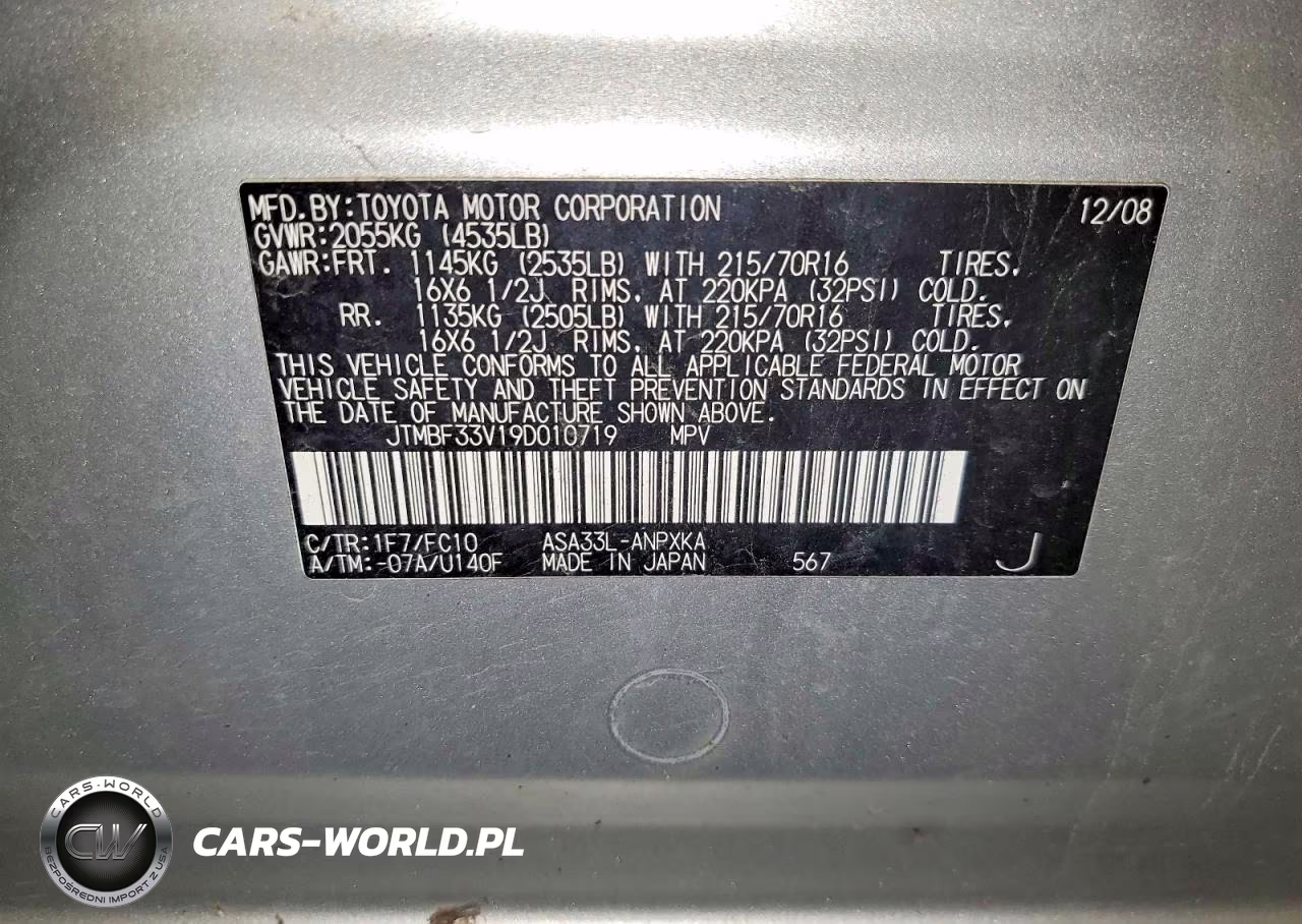 2009 Toyota Rav4 Base VIN:JTMBF33V19D010719 - 13