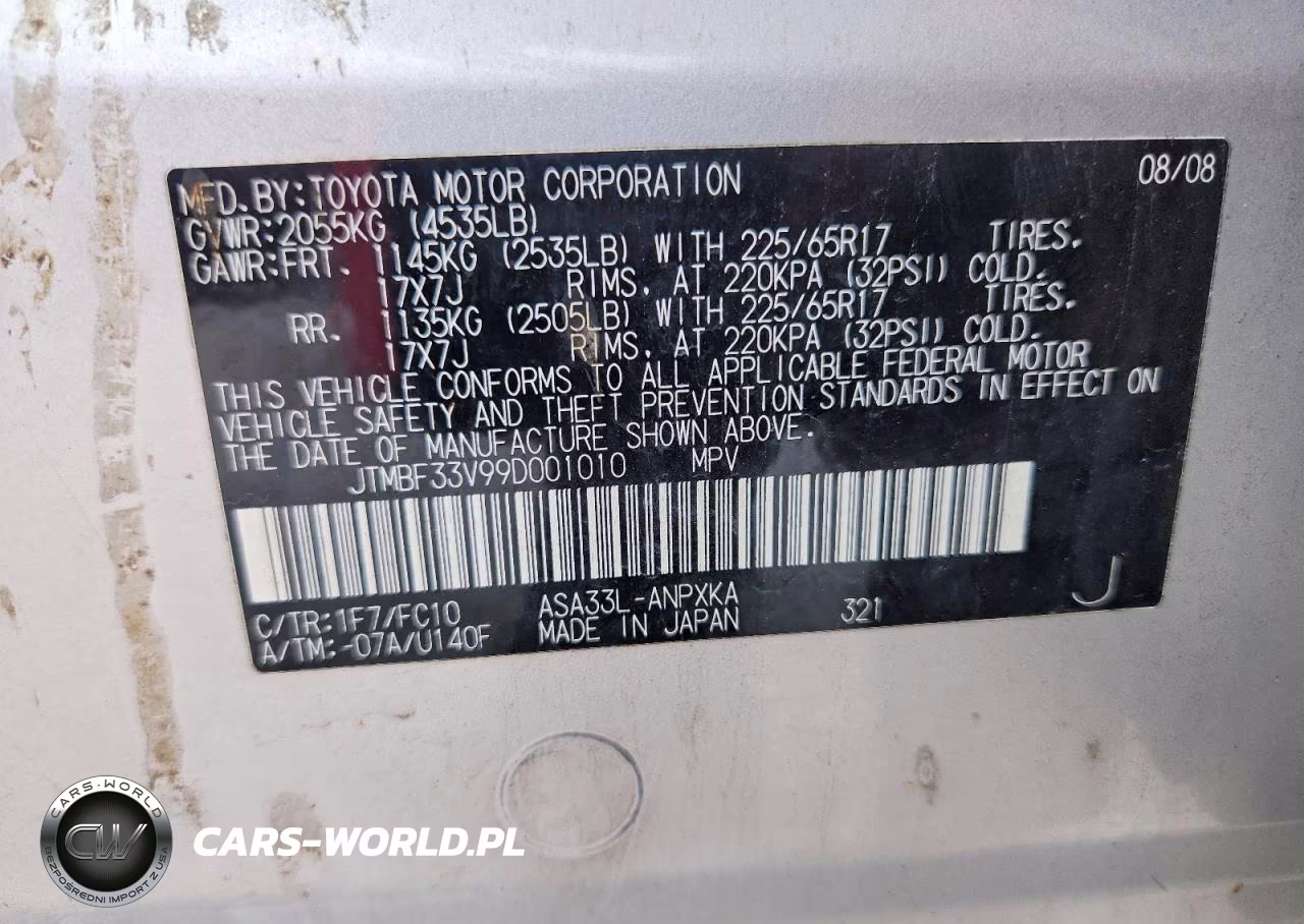 2009 Toyota Rav4 Base VIN:JTMBF33V99D001010 - 12