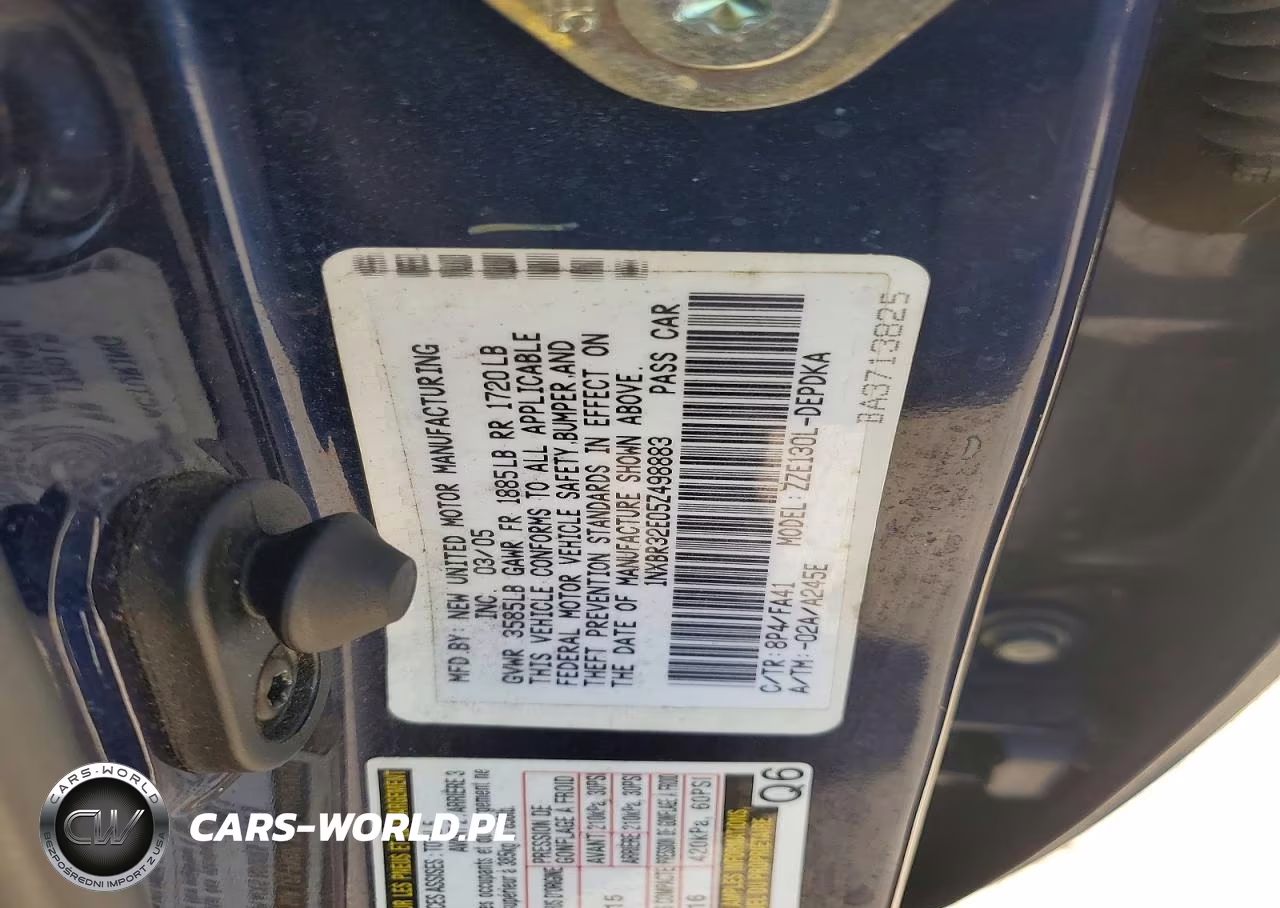 2005 Toyota Corolla Ce VIN:1NXBR32E05Z498883 - 12
