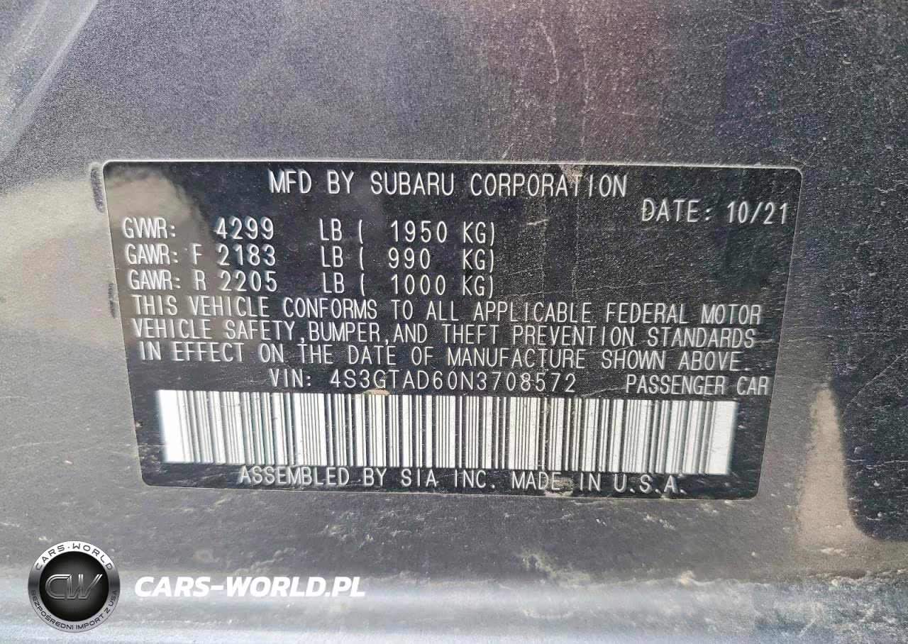 2022 Subaru Impreza Premium VIN:4S3GTAD60N3708572 - 12