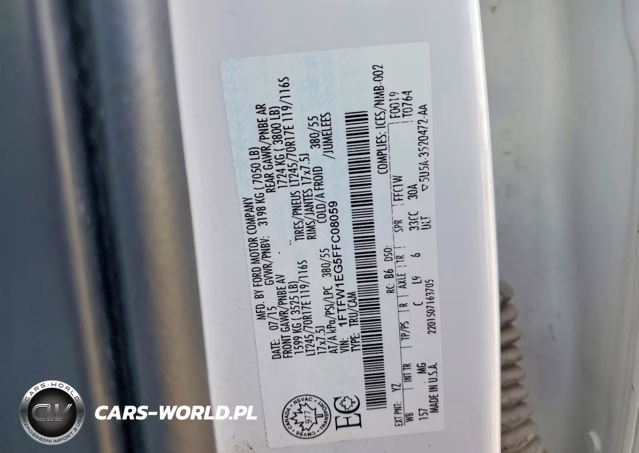 2015 Ford F150 Supercrew VIN:1FTFW1EG5FFC08059 - 12