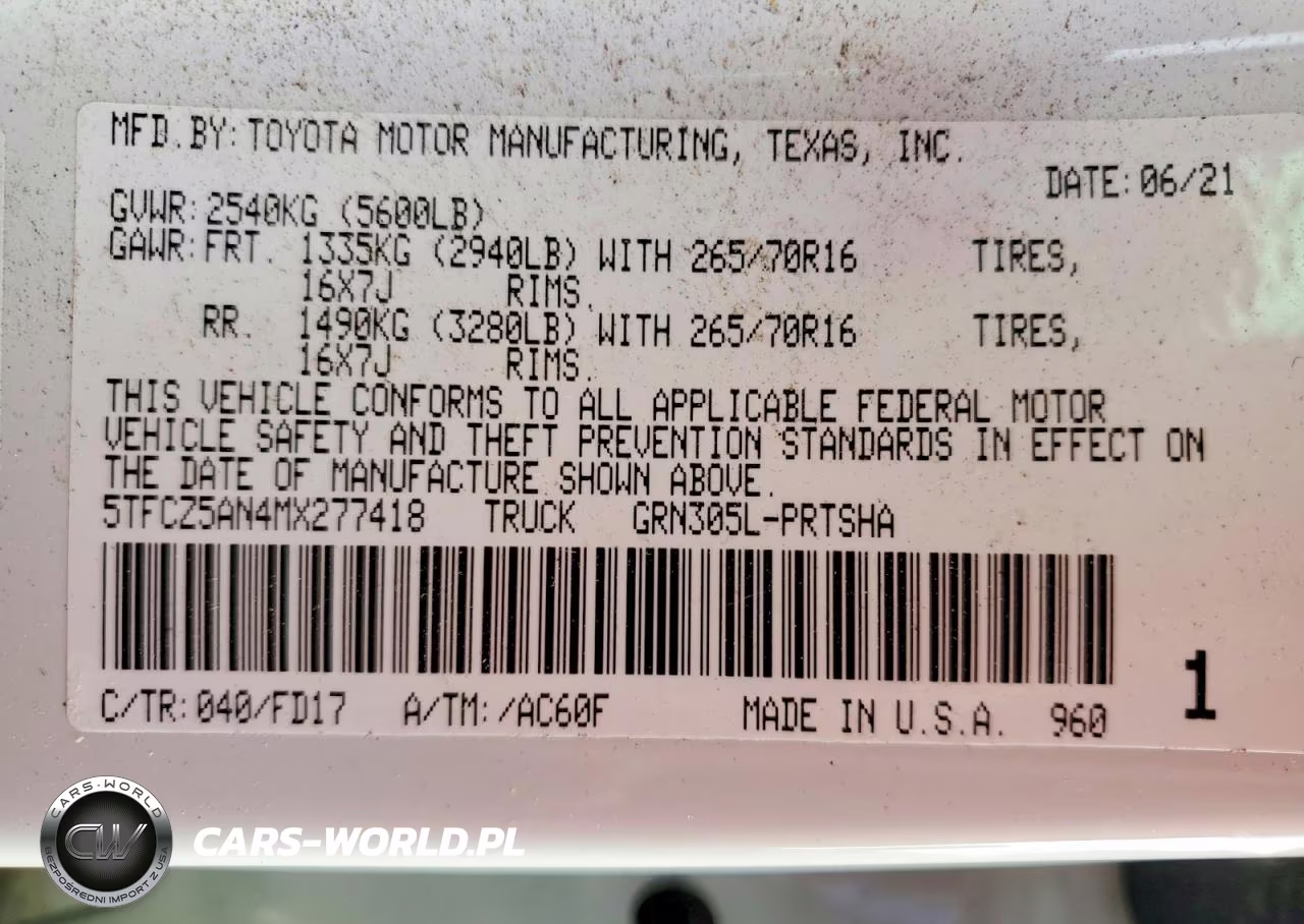 2021 Toyota Tacoma Trd Off-Road VIN:5TFCZ5AN4MX277418 - 13