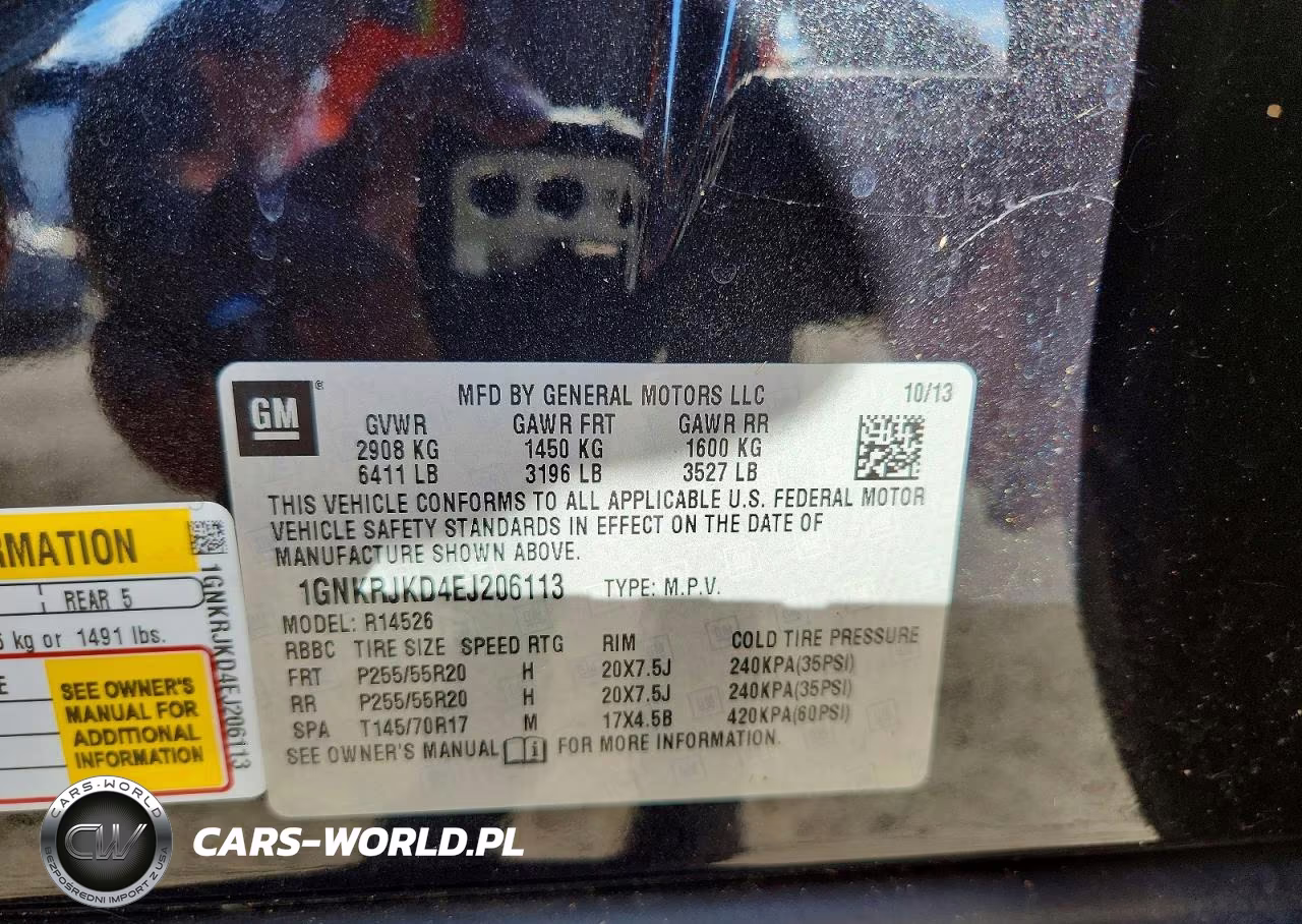 2014 Chevrolet Traverse Ltz VIN:1GNKRJKD4EJ206113 - 13