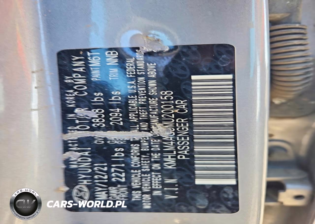2021 Hyundai Elantra Sel VIN:KMHLM4AG5MU200158 - 12