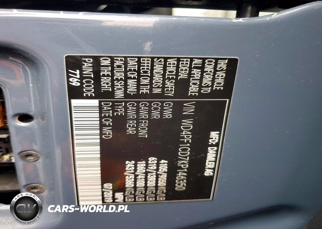 2019 Mercedes-Benz Sprinter 2500-3500 VIN:WD4PF1CD7KP146350 - 13