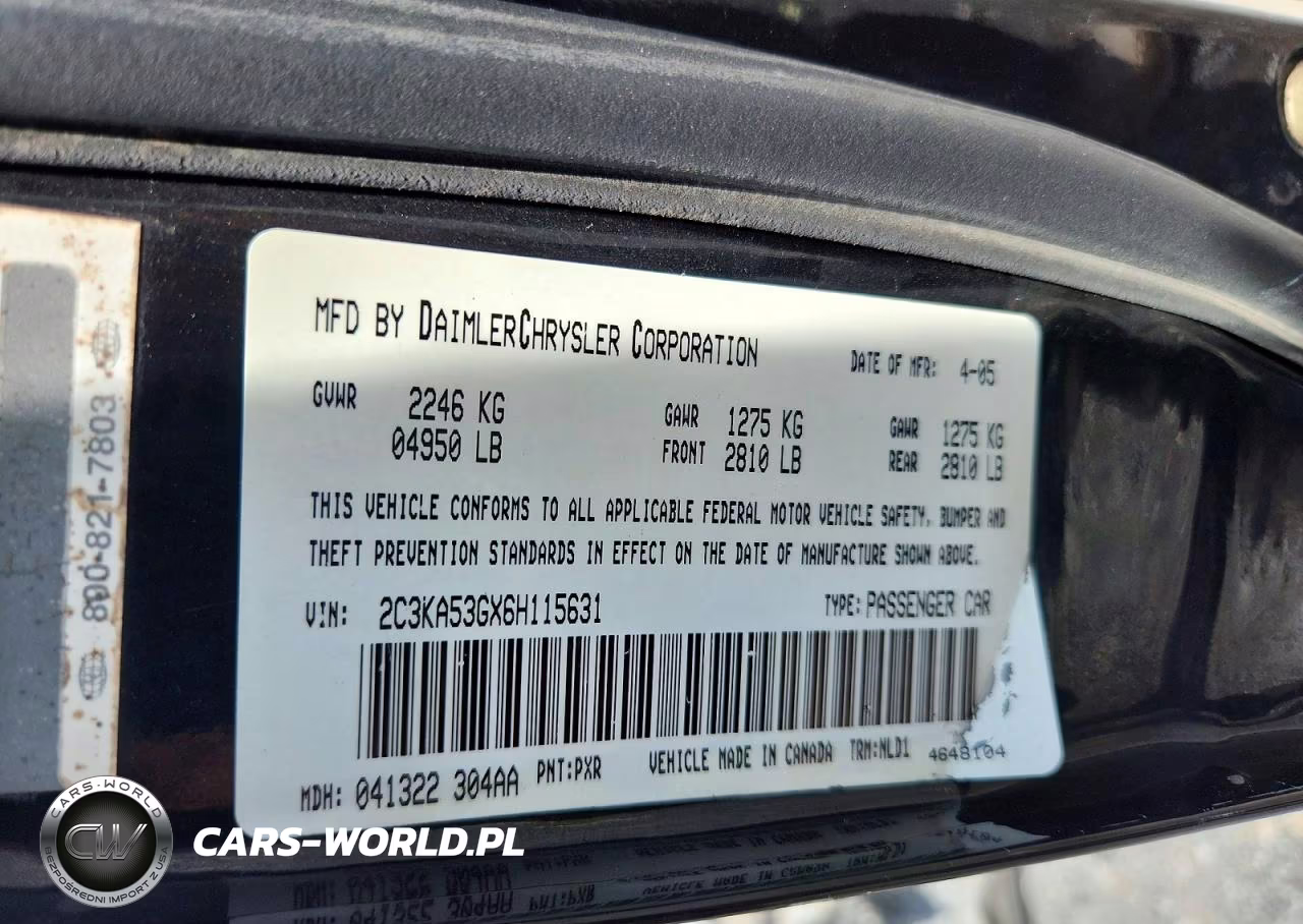 2006 Chrysler 300 Touring VIN:2C3KA53GX6H115631 - 12