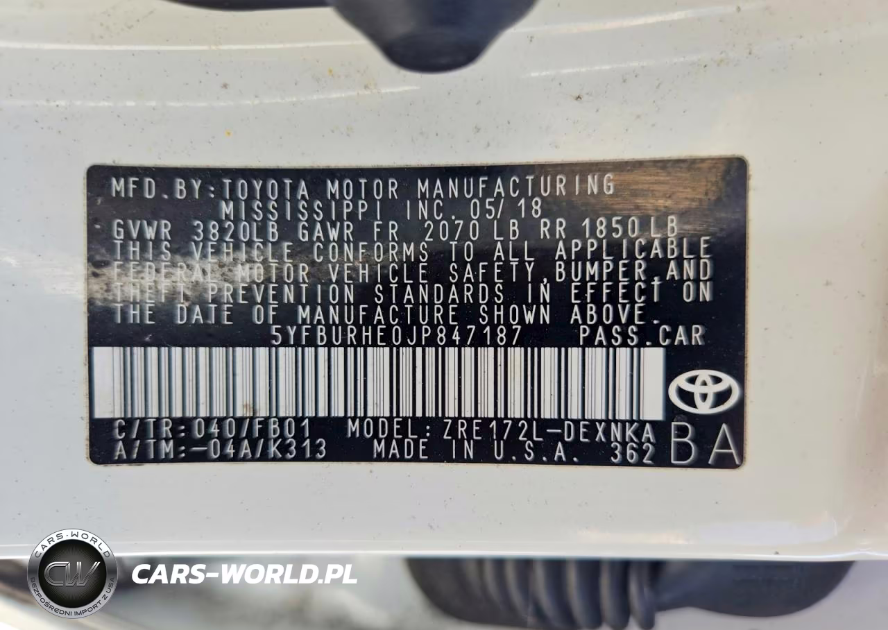 2018 Toyota Corolla Le VIN:5YFBURHE0JP847187 - 12