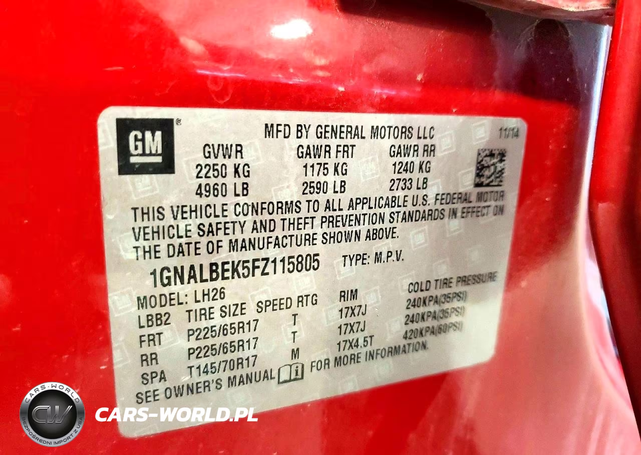 2015 Chevrolet Equinox Lt VIN:1GNALBEK5FZ115805 - 13