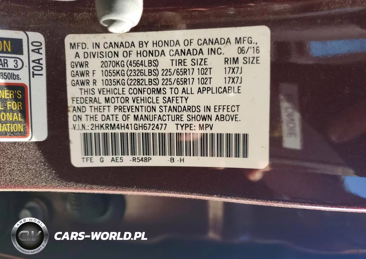 2016 Honda Cr-V Se VIN:2HKRM4H41GH672477 - 13