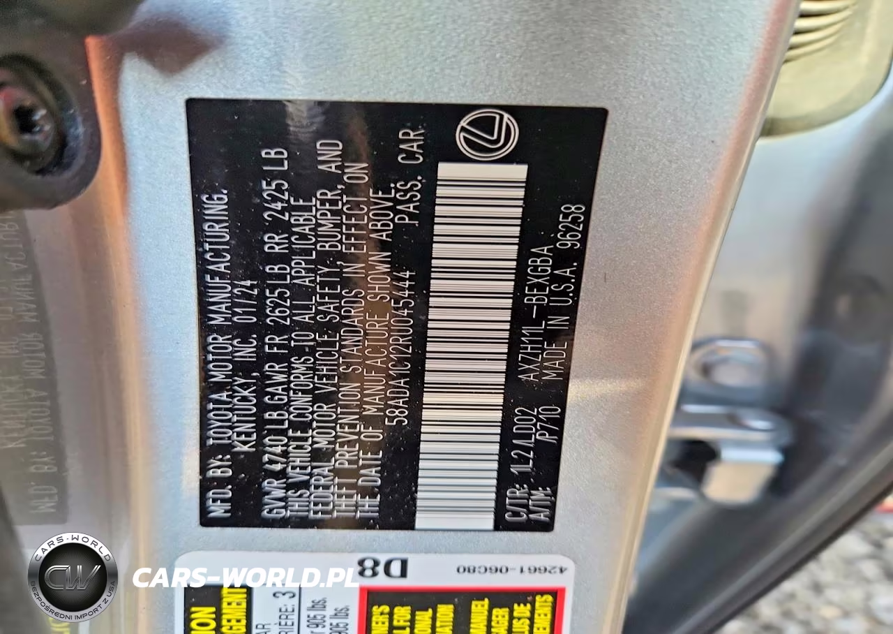 2024 Lexus Es 300H Base VIN:58ADA1C12RU045444 - 12