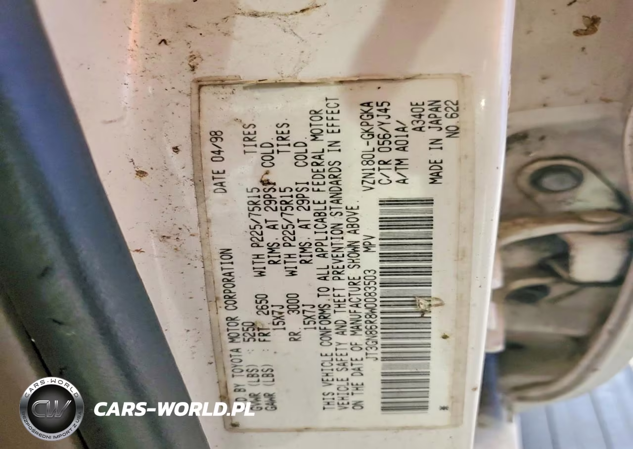 1998 Toyota 4Runner Sr5 VIN:JT3GN86R8W0083503 - 12